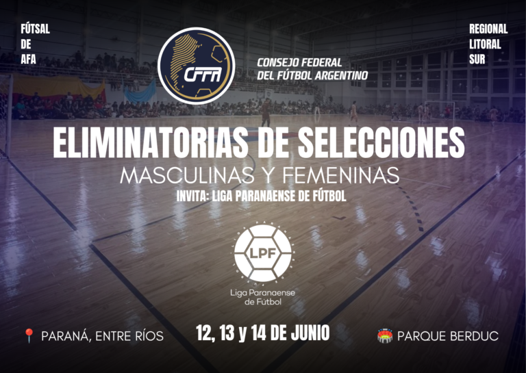 Paraná será sede de las Eliminatorias de Futsal del Consejo Federal